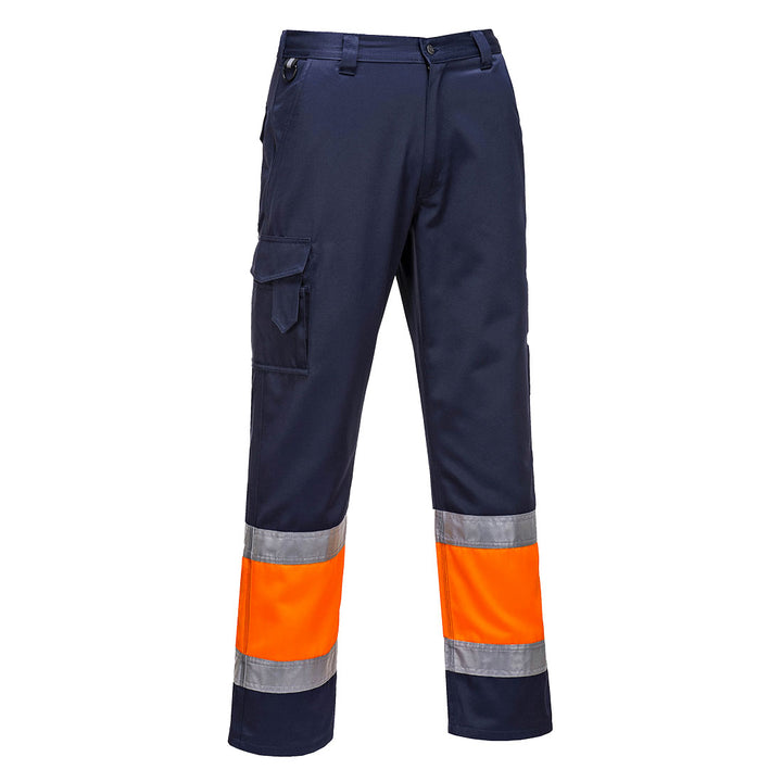 Pantaloni de service Hi-Vis Contrast clasa 1 - Portocaliu/Navy