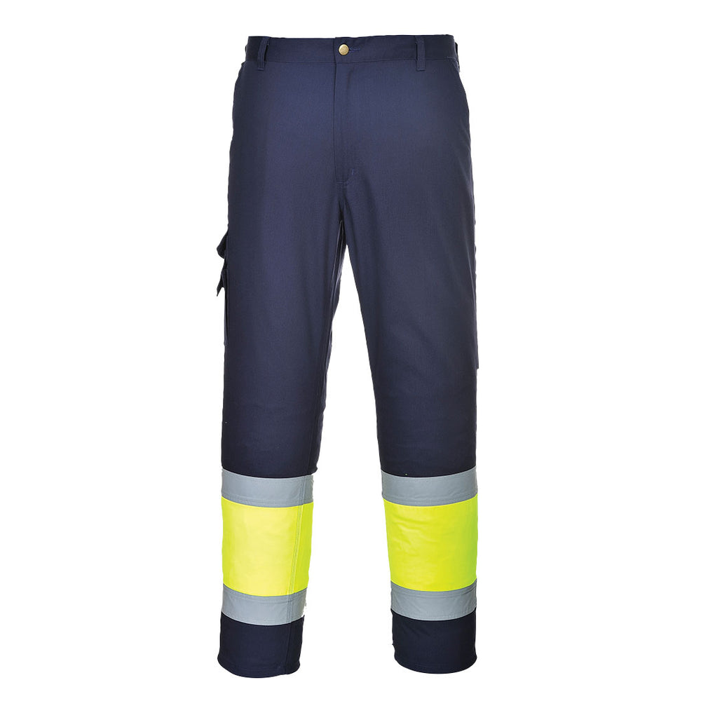 Pantaloni de service Hi-Vis Contrast clasa 1 - Galben/Navy