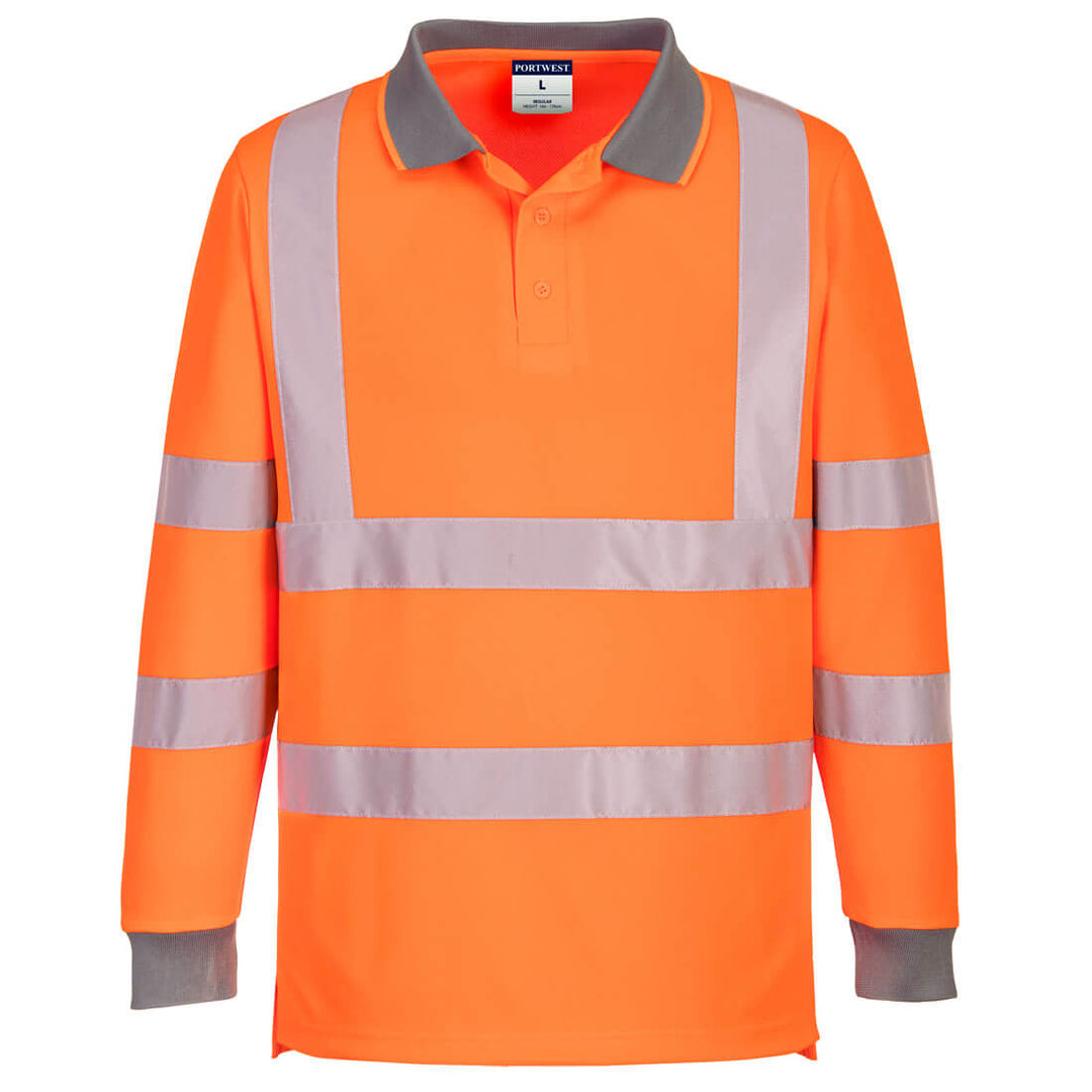 Tricou polo Eco Hi-Vis L/S (pachet de 6) - Portocaliu