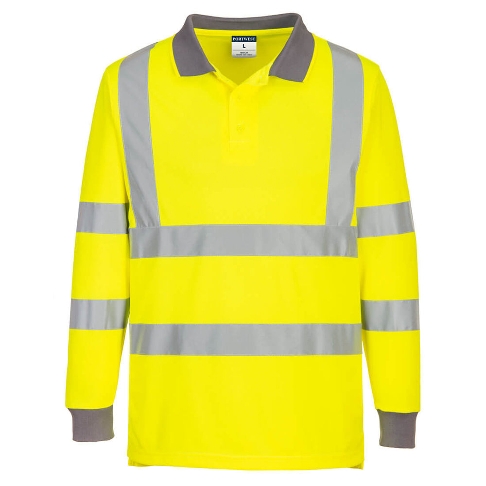 Tricou polo Eco Hi-Vis L/S (pachet de 6) - Galben