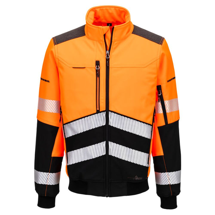 EV4 Hi-Vis Softshell Bomber( 3L) - Portocaliu/Negru