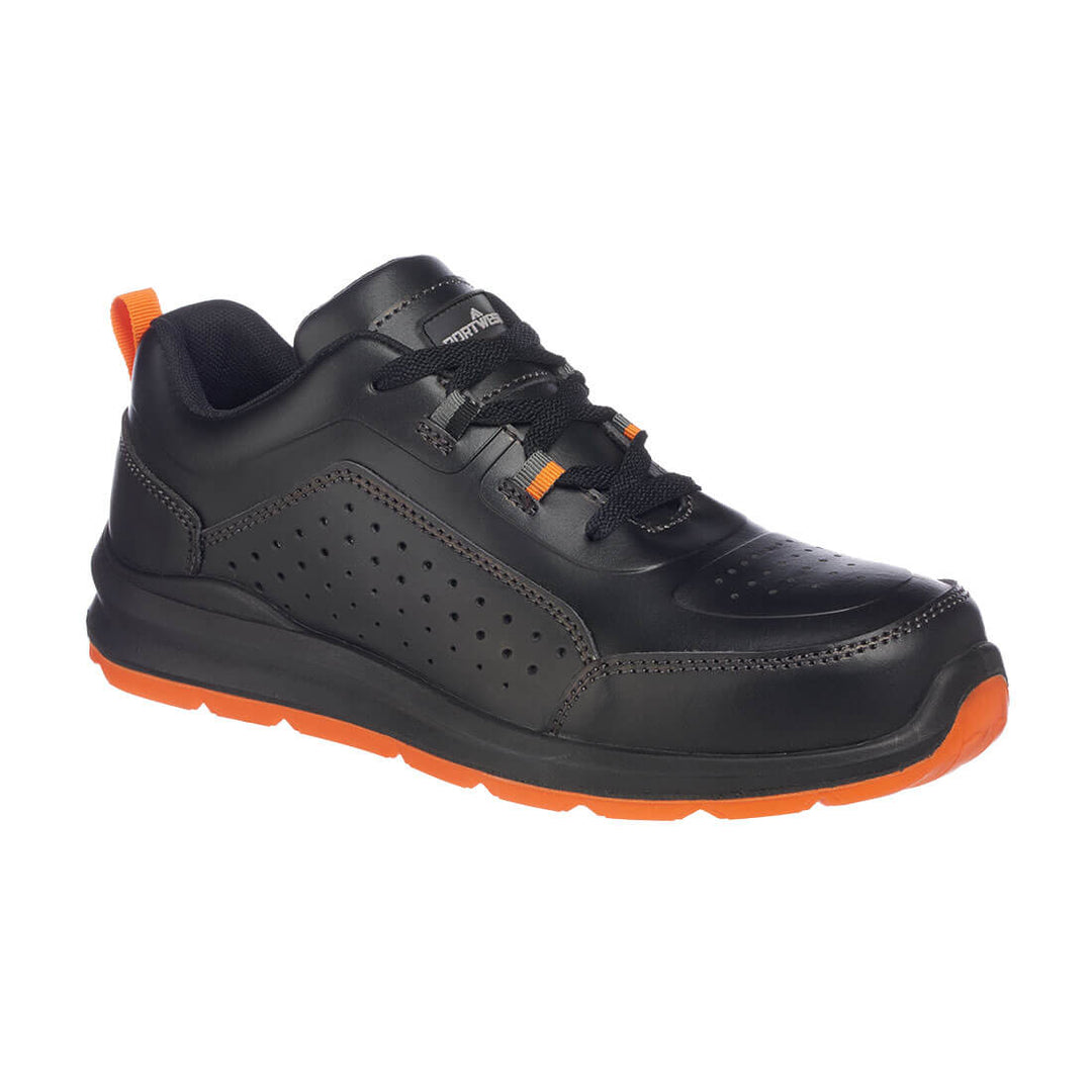 Portwest Compositelite Perforated Safety Trainer S1P - Negru/Portocaliu