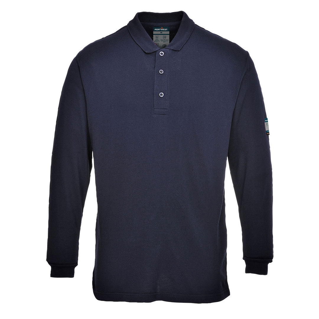 FR Modaflame Anti-Static Hi-Vis , tricou polo cu maneca lunga - Navy