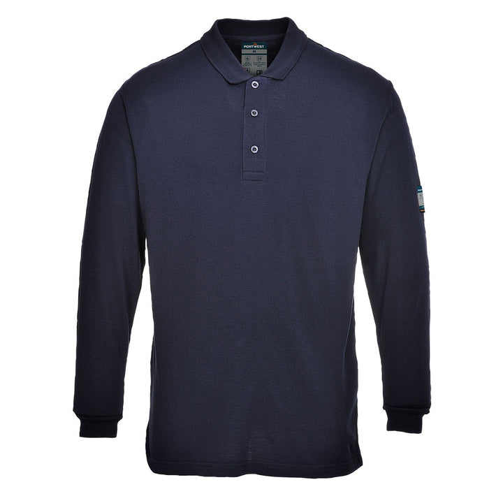 FR Modaflame Anti-Static Hi-Vis , tricou polo cu maneca lunga - Navy