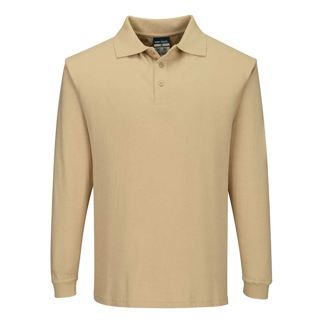 FR Modaflame Anti-Static Hi-Vis , tricou polo cu maneca lunga - Tan