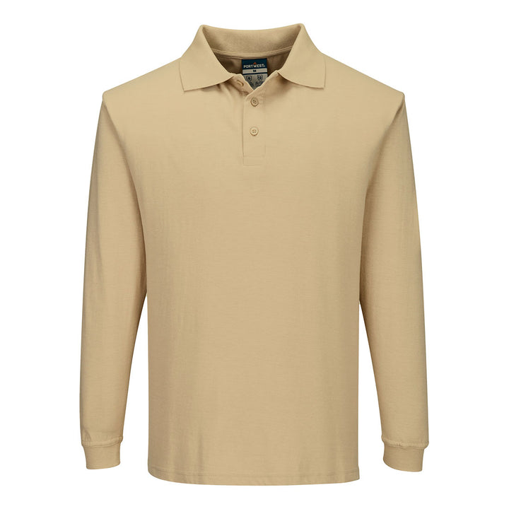 FR Modaflame Anti-Static Hi-Vis , tricou polo cu maneca lunga - Tan
