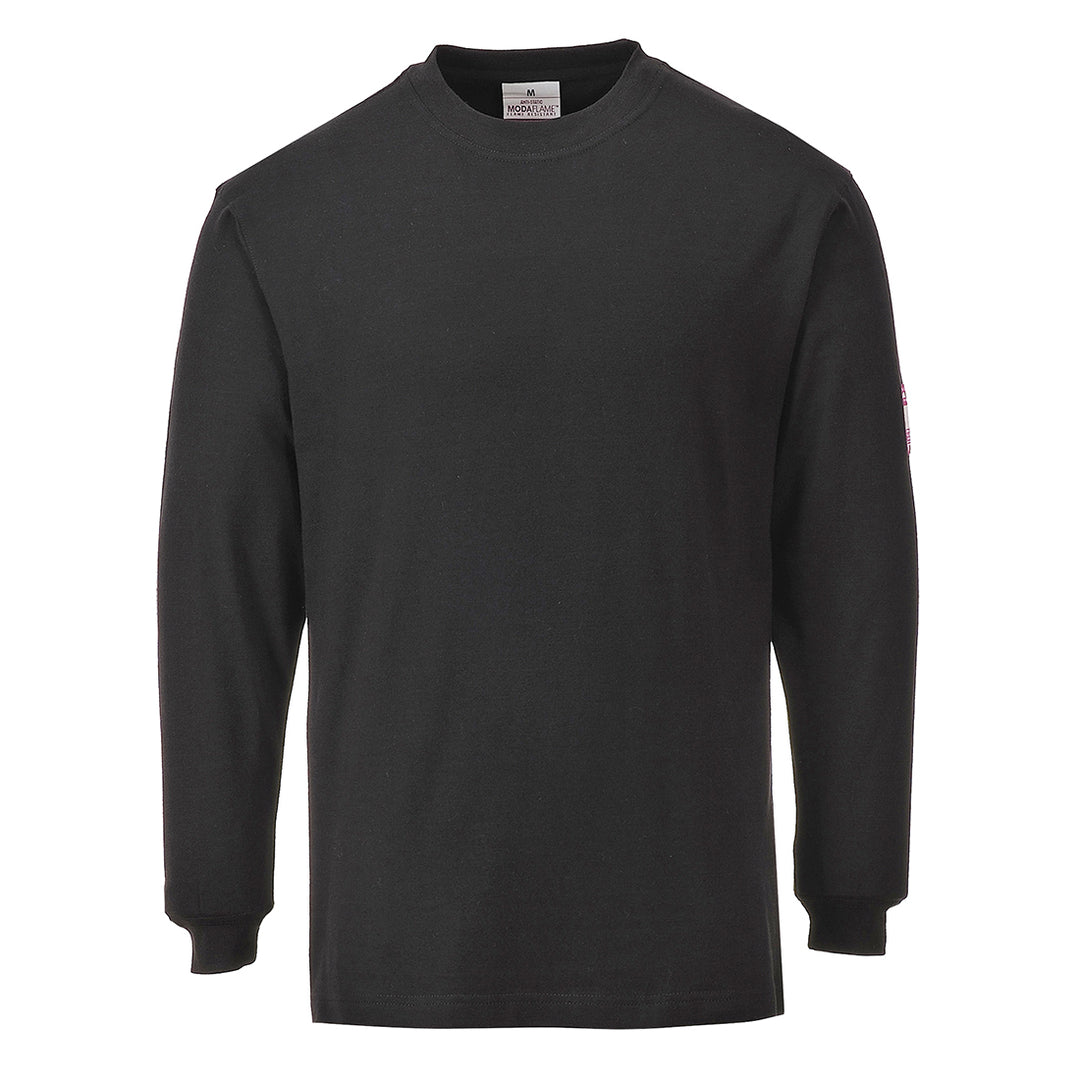 FR Modaflame Hi-Vis Tricou anti static cu maneca lunga - Negru