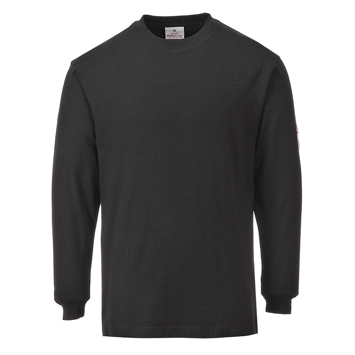 FR Modaflame Hi-Vis Tricou anti static cu maneca lunga - Negru