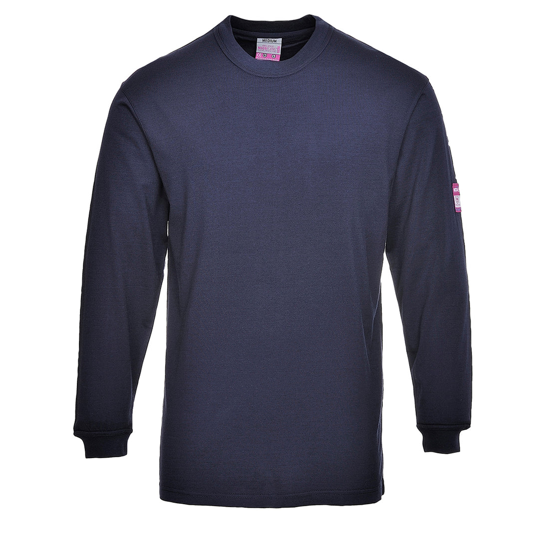 FR Modaflame Hi-Vis Tricou anti static cu maneca lunga - Navy