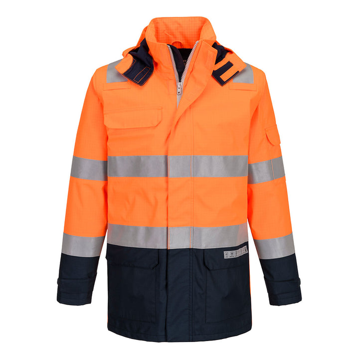 Bizflame Rain+ Hi-Vis Light Arc Jacket - Portocaliu/Navy