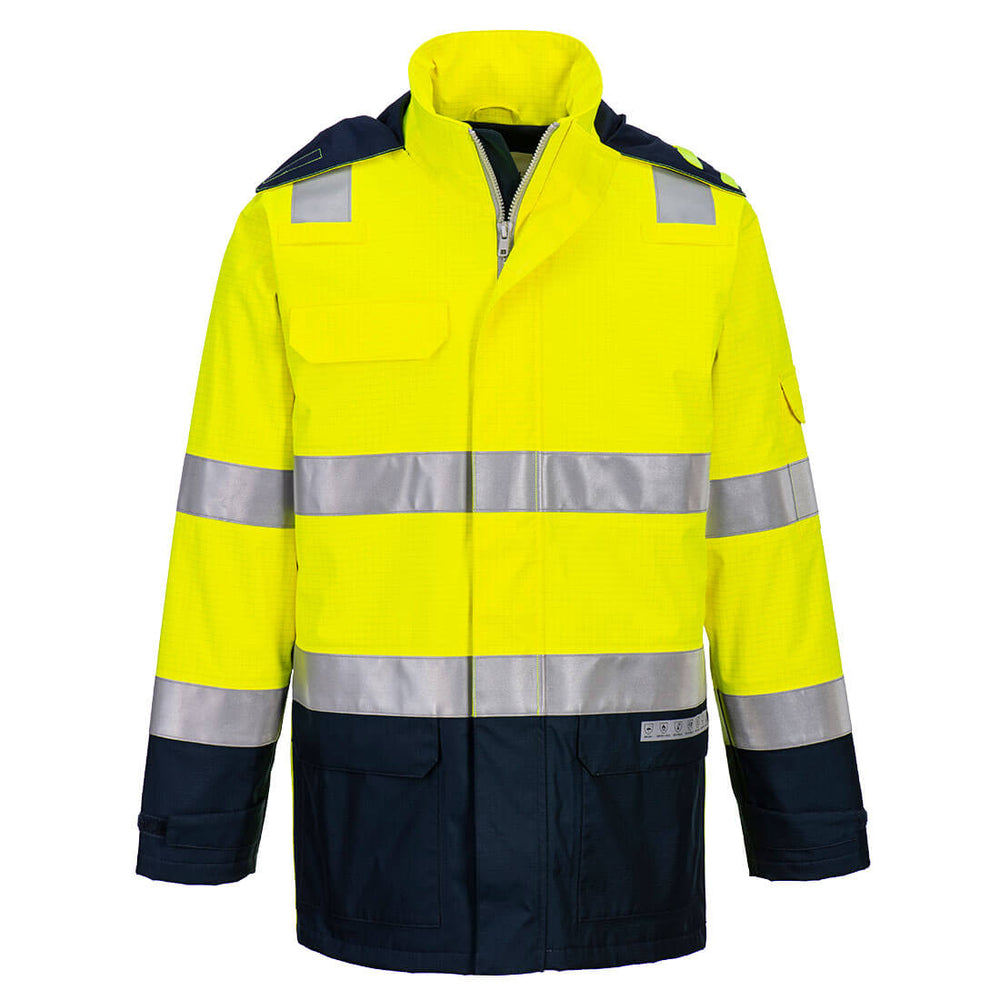 Bizflame Rain+ Hi-Vis Light Arc Jacket - Galben/Navy