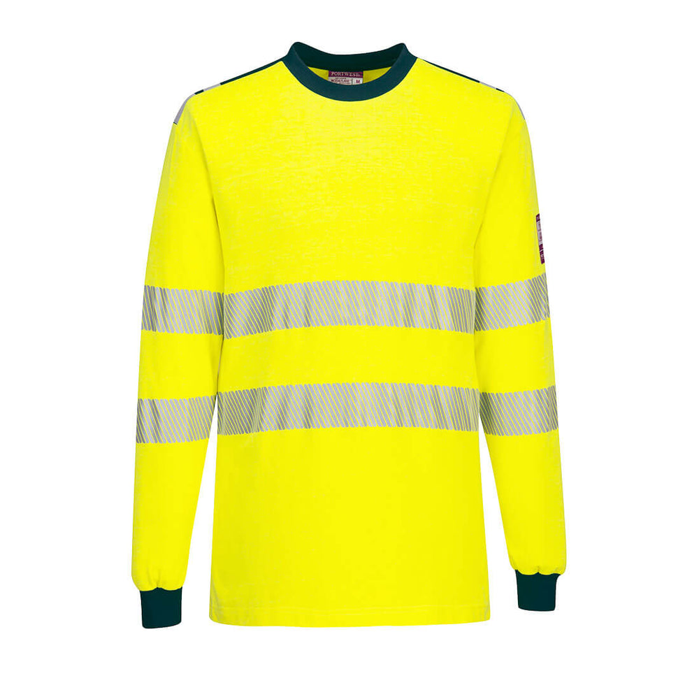 PW3 Modaflame Knit Hi-Vis FR Long Sleeve T-Shirt - Galben/Navy