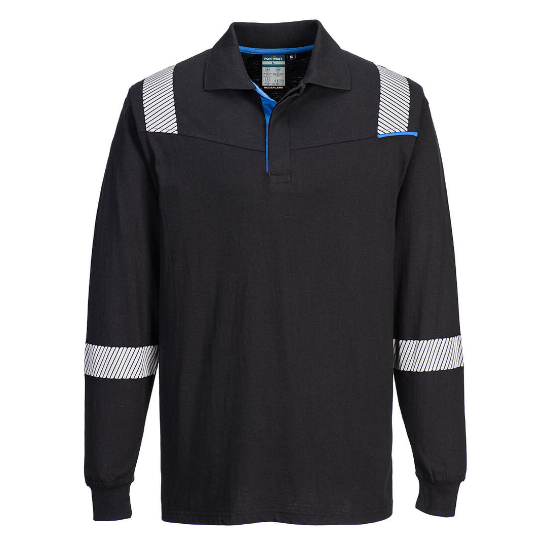 WX3 FR Modaflame Trico0 Polo cu Maneci Lungi - Negru