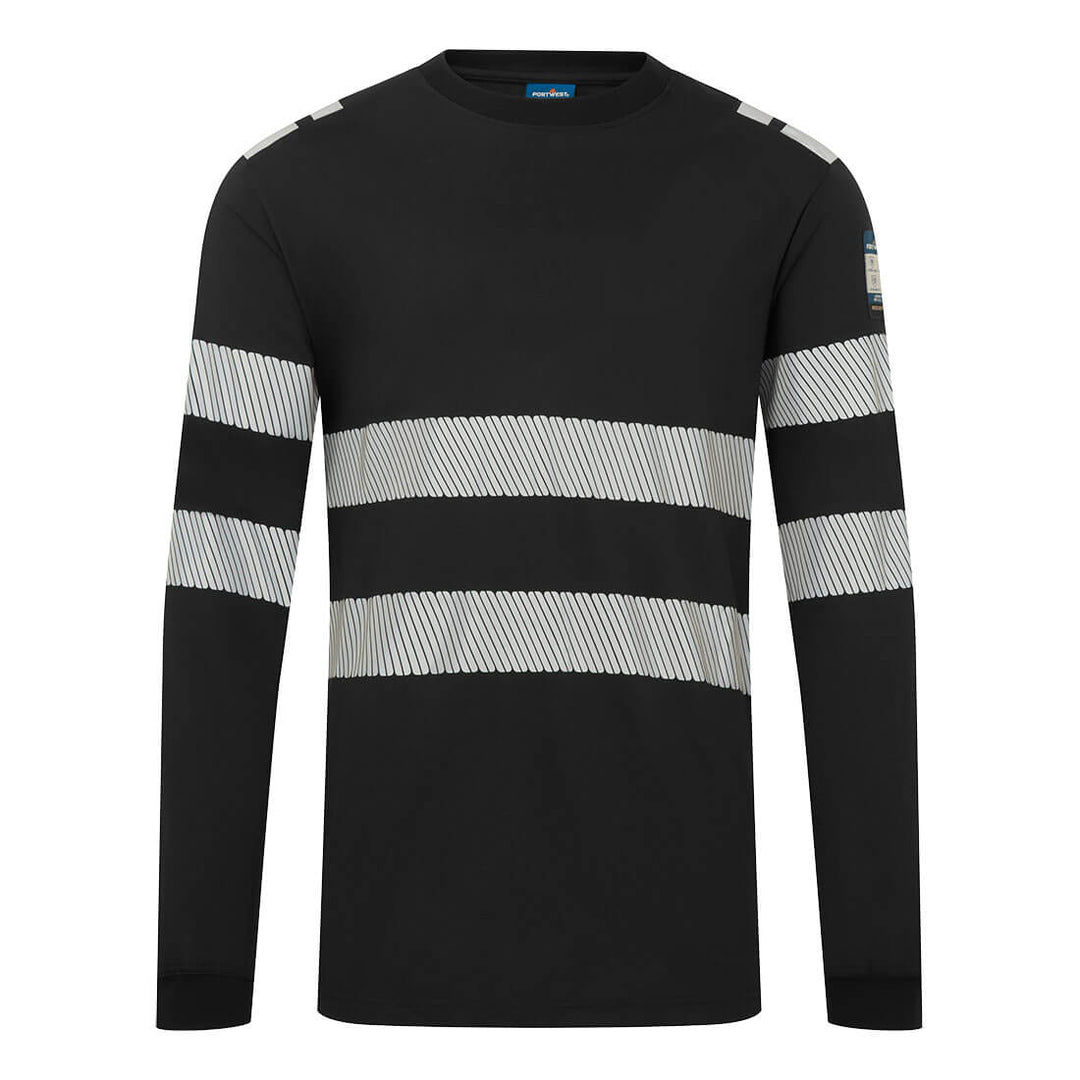 PW3 Modaflame Knit Hi-Vis FR Long Sleeve T-Shirt - Negru
