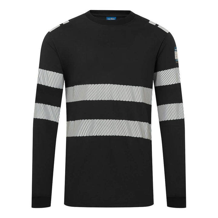 PW3 Modaflame Knit Hi-Vis FR Long Sleeve T-Shirt - Negru