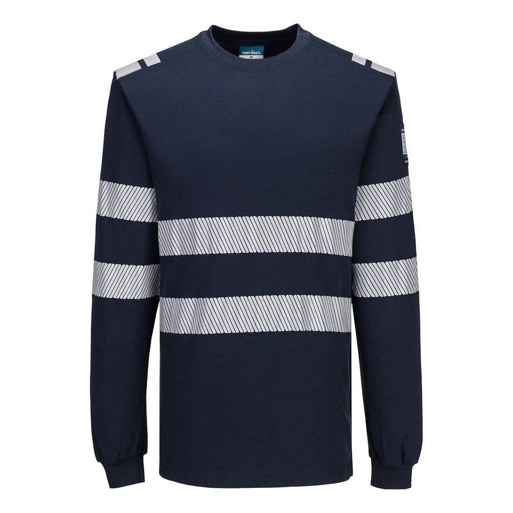 PW3 Modaflame Knit Hi-Vis FR Long Sleeve T-Shirt - Navy