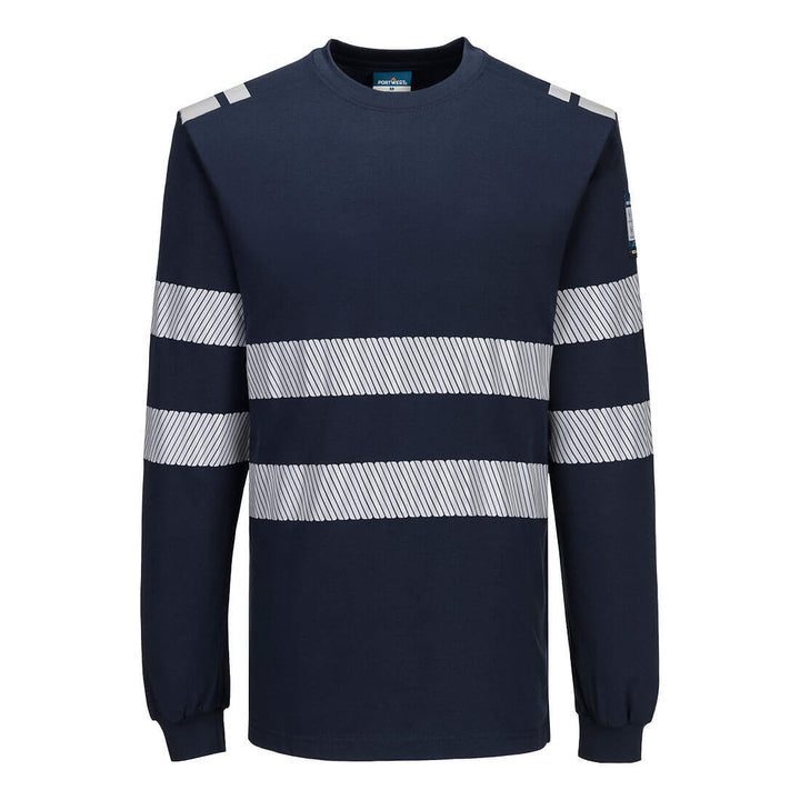 PW3 Modaflame Knit Hi-Vis FR Long Sleeve T-Shirt - Navy