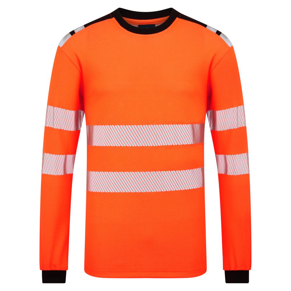 PW3 Modaflame Knit Hi-Vis FR Long Sleeve T-Shirt - Portocaliu/Negru