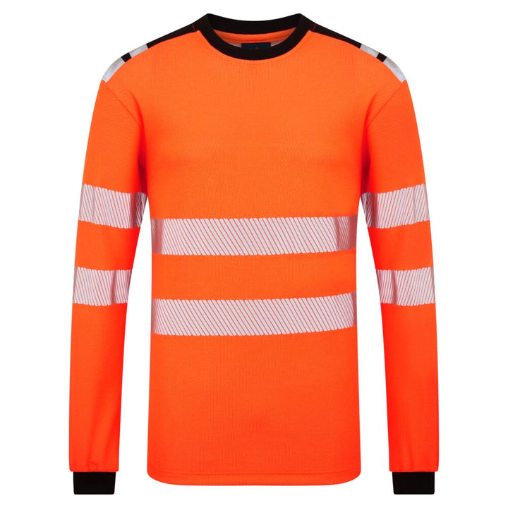 PW3 Modaflame Knit Hi-Vis FR Long Sleeve T-Shirt - Portocaliu/Negru