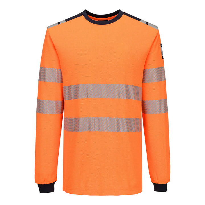 PW3 Modaflame Knit Hi-Vis FR Long Sleeve T-Shirt - Portocaliu/Navy