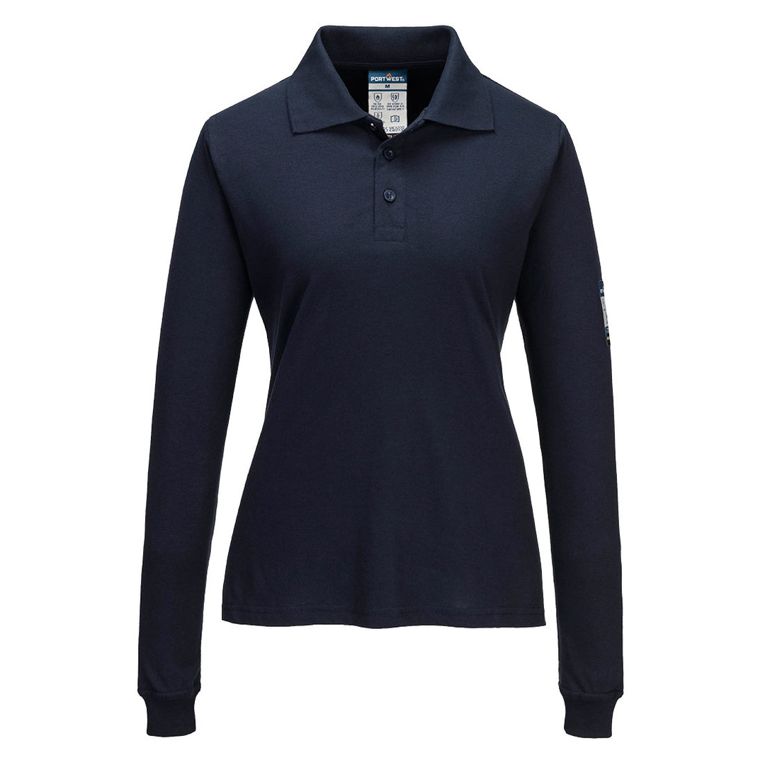 Modaflame Knit FR Cămașă polo cu mânecă lungă pentru femei - Navy