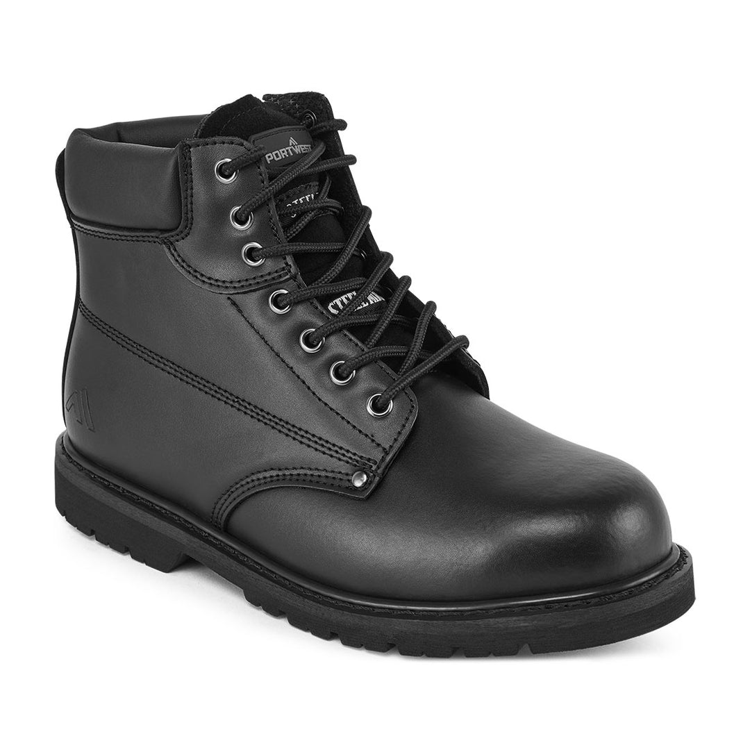 Cizmă pana la  gleznă din piele ,Steel Action SBP HRO - Negru