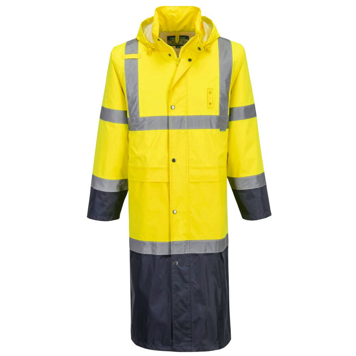 Hi-Vis Contrast Raincoat 122cm - Galben/Navy