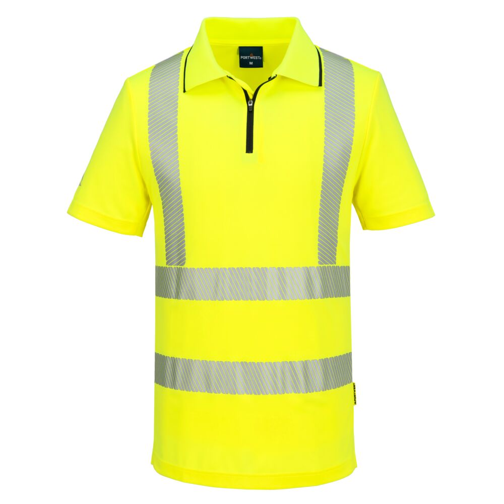 KX3 Sport Tricou Polo Zip Hi-Vis S/S - Galben