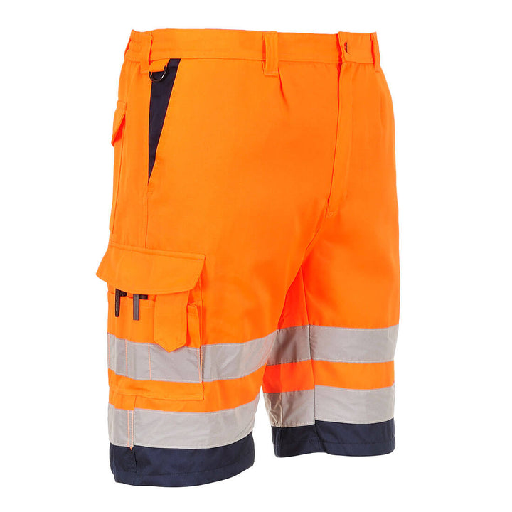 Pantaloni scurți Hi-Vis Lightweight Polycotton Hi-Vis - Portocaliu/Navy
