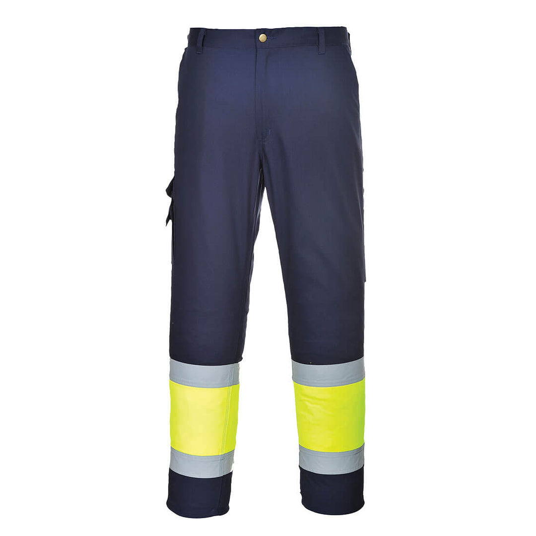 Pantaloni de serviciu Hi-Vis Lightweight Contrast clasa 1 - Galben/Navy