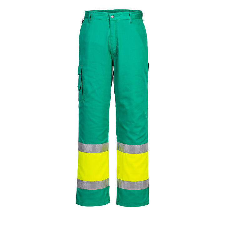 Pantaloni de serviciu Hi-Vis Lightweight Contrast clasa 1 - Galben/Teal