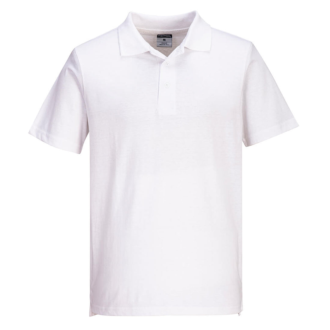 Tricou polo din Jersey ușor (48 într-o cutie) - Alb