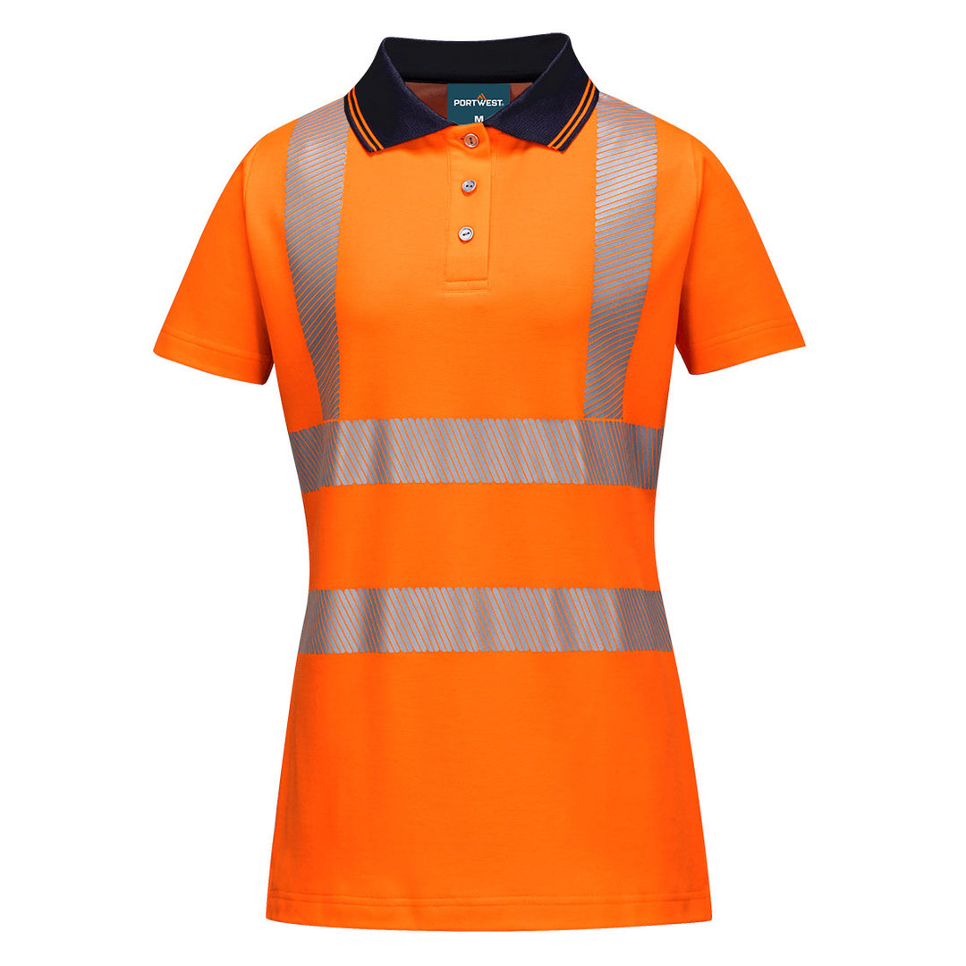 Tricou Polo Femei Pro - Portocaliu/Negru