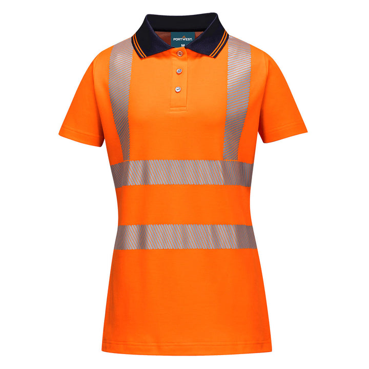 Tricou Polo Femei Pro - Portocaliu/Negru