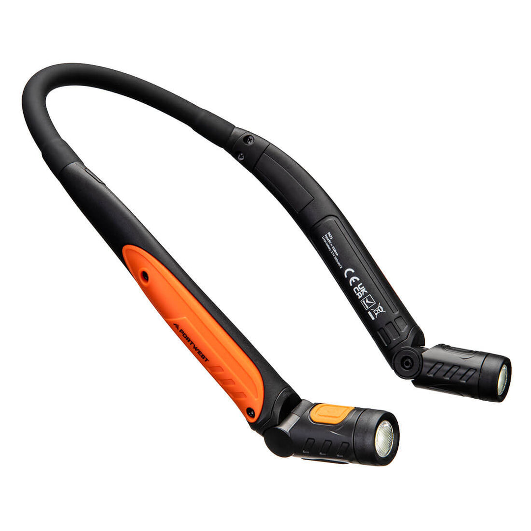 USB Rechargeable LED Neck Light - Negru/Portocaliu