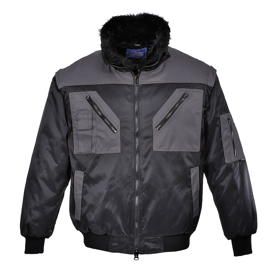 Jacheta Pilot Doua Tonuri - Negru/Gri