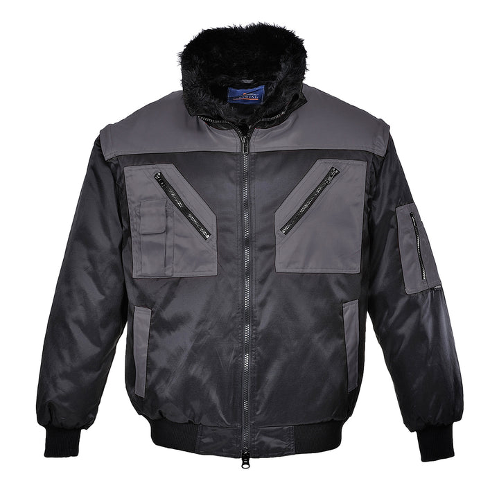 Jacheta Pilot Doua Tonuri - Negru/Gri