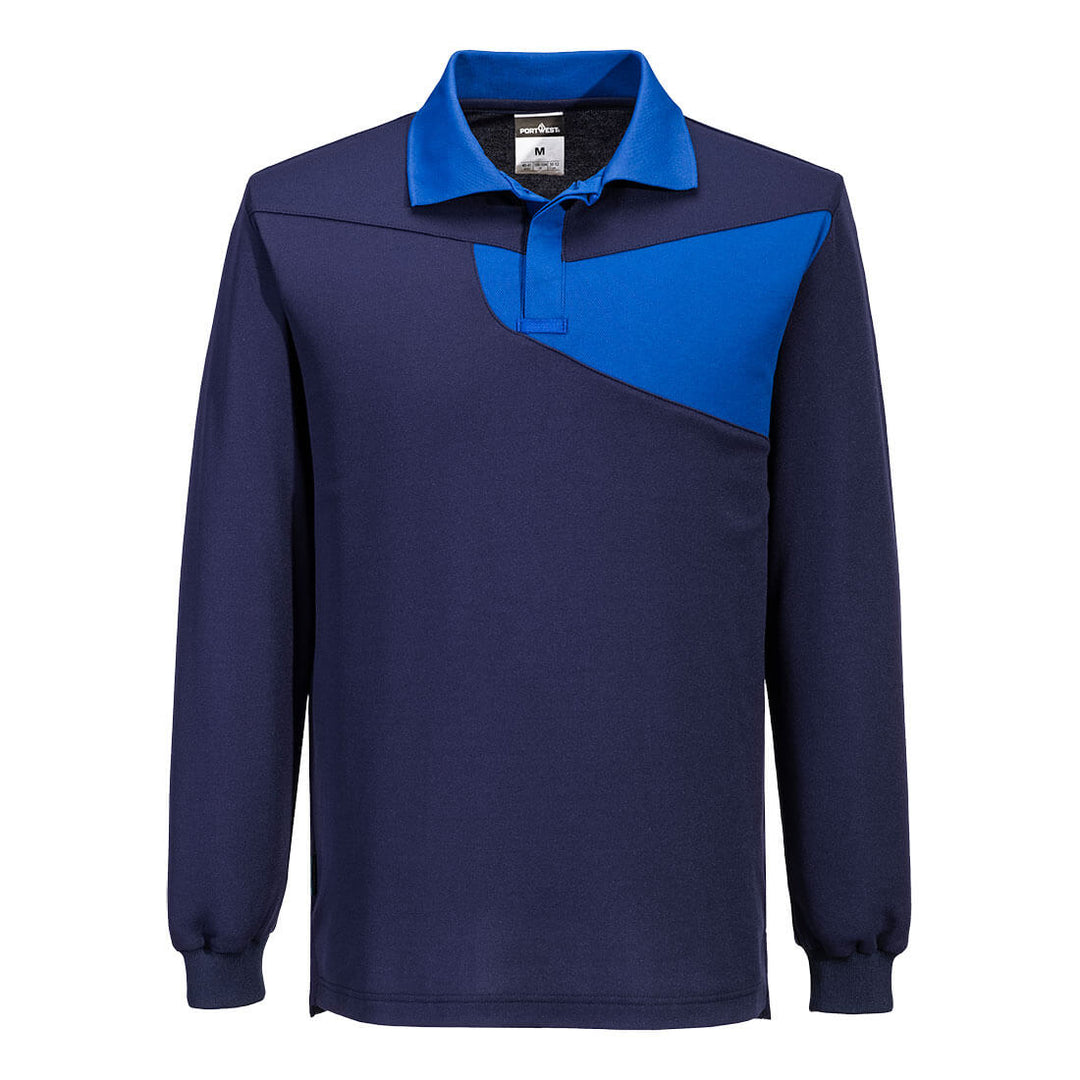 Tricou Polo Cotton Comfort cu Maneci Lungi - Bluemarin / Royal