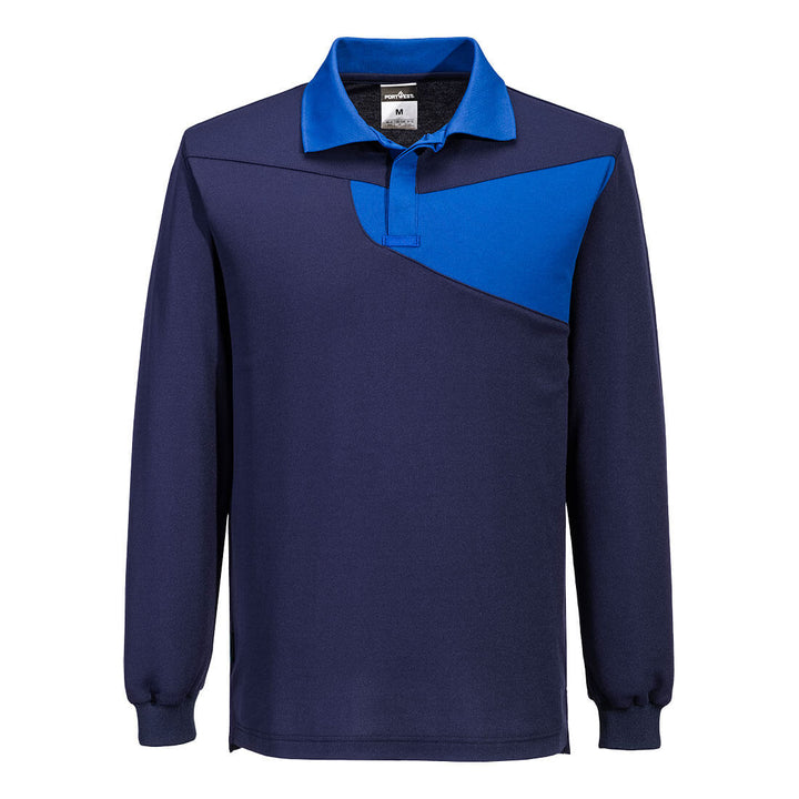 Tricou Polo Cotton Comfort cu Maneci Lungi - Bluemarin / Royal