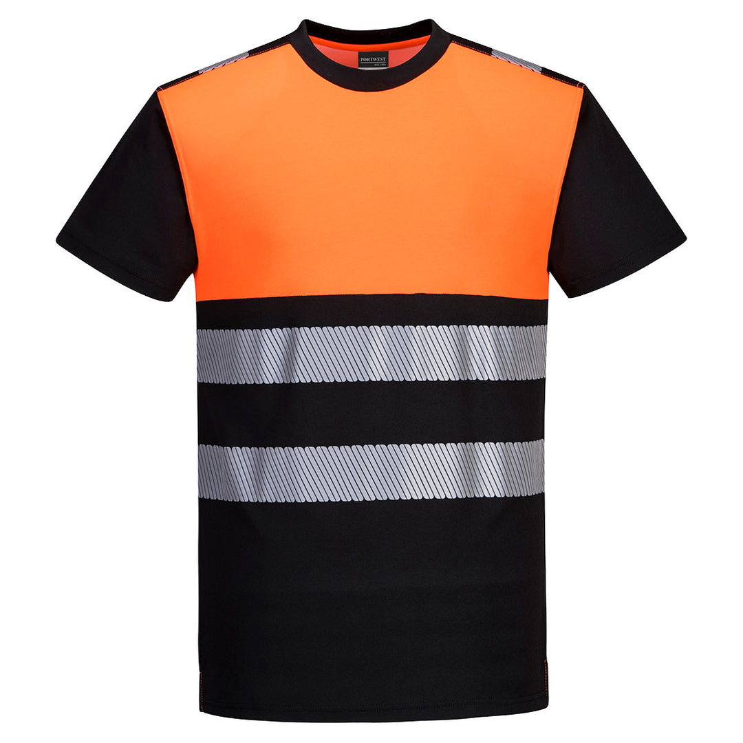 Tricou PW3 Hi Vis Clasa 1 - Negru/Portocaliu