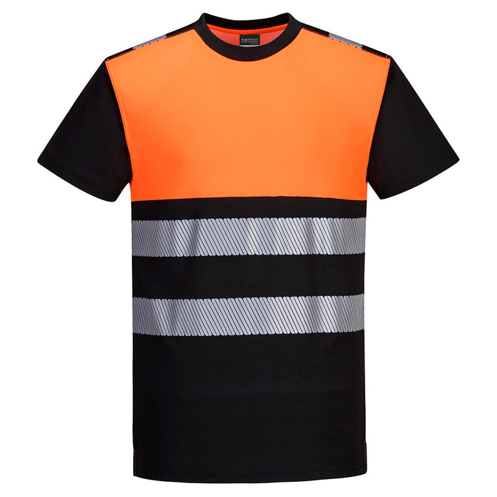 Tricou PW3 Hi Vis Clasa 1 - Negru/Portocaliu