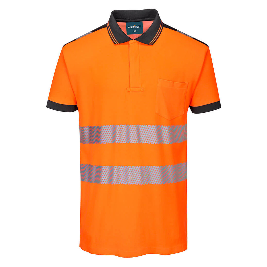 PW3 Hi-Vis Polo Shirt  S/S - Portocaliu/Negru