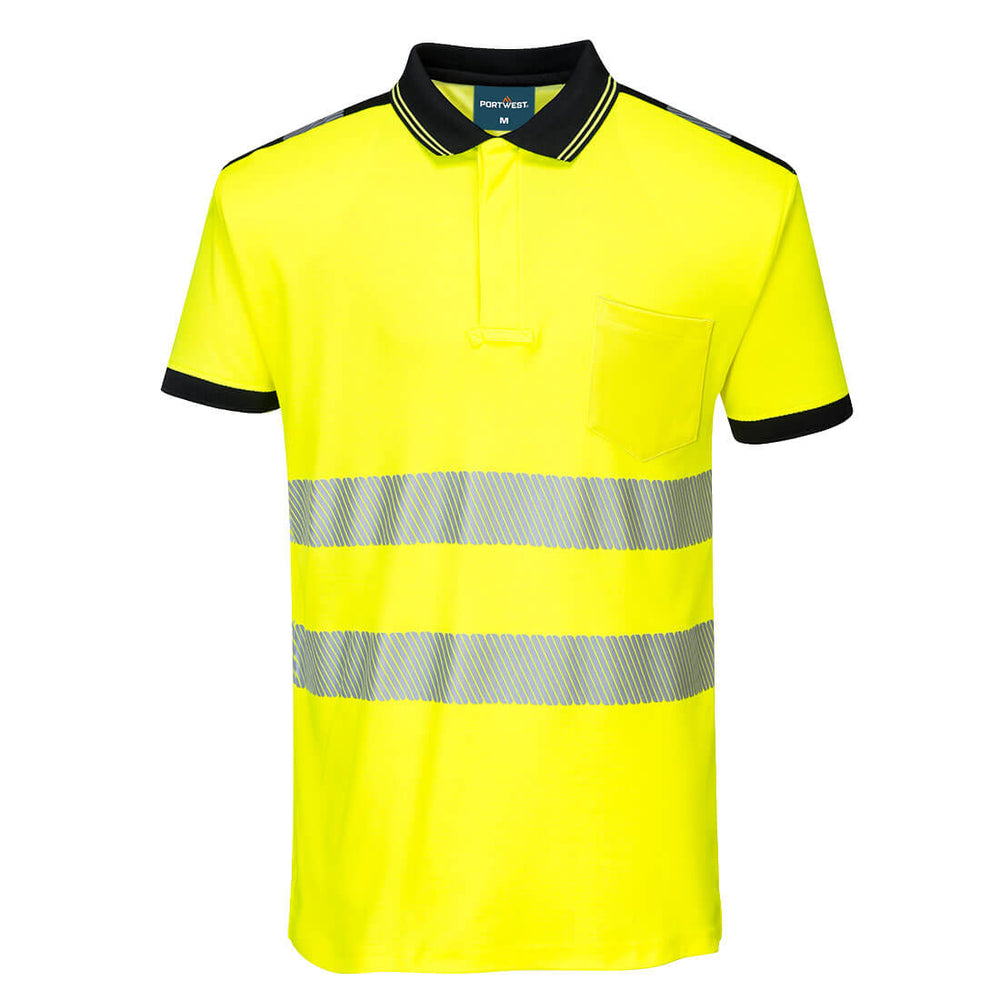 PW3 Hi-Vis Polo Shirt  S/S - Galben/Negru