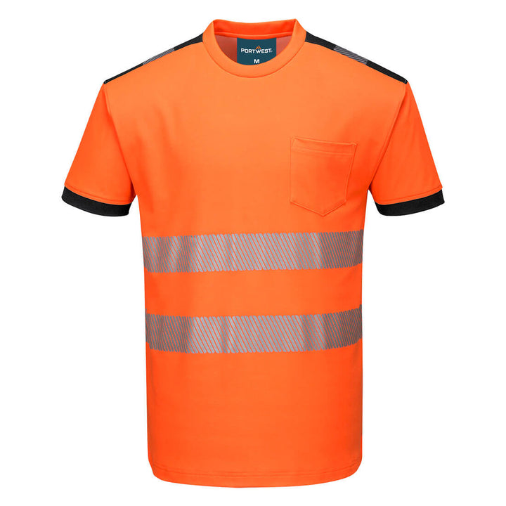 PW3 Hi-Vis T-Shirt  S/S - Portocaliu/Negru