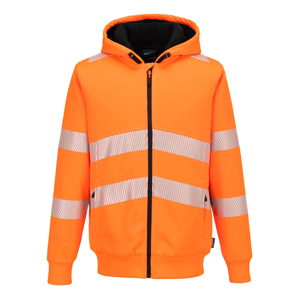 PW321 Hanorac de iarnă cu fermoar Hi-Vis - Portocaliu