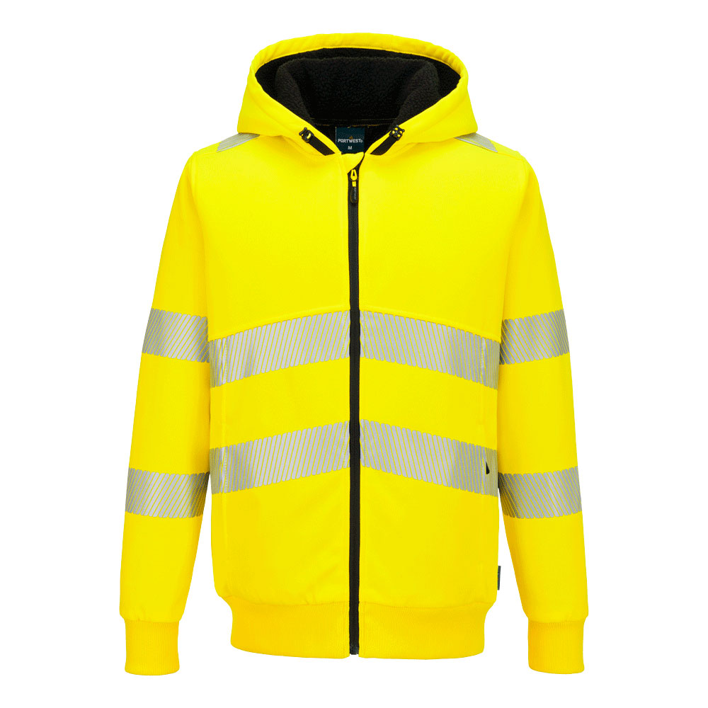 PW321 Hanorac de iarnă cu fermoar Hi-Vis - Galben