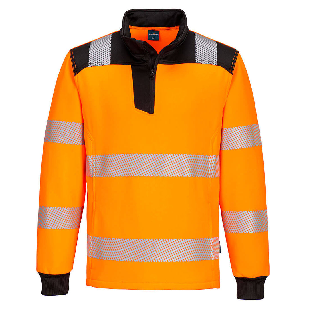 PW3 Hi-Vis 1/4 Zip Sweatshirt - Portocaliu/Negru