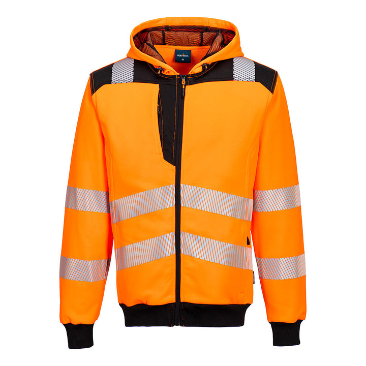 Hanorac cu fermoar PW3 Hi-Vis - Portocaliu/Negru