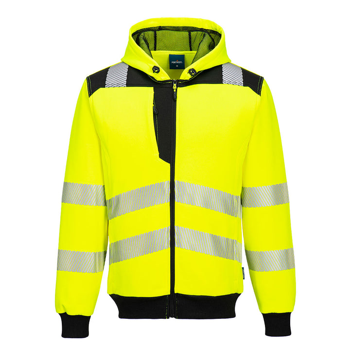 Hanorac cu fermoar PW3 Hi-Vis - Galben/Negru