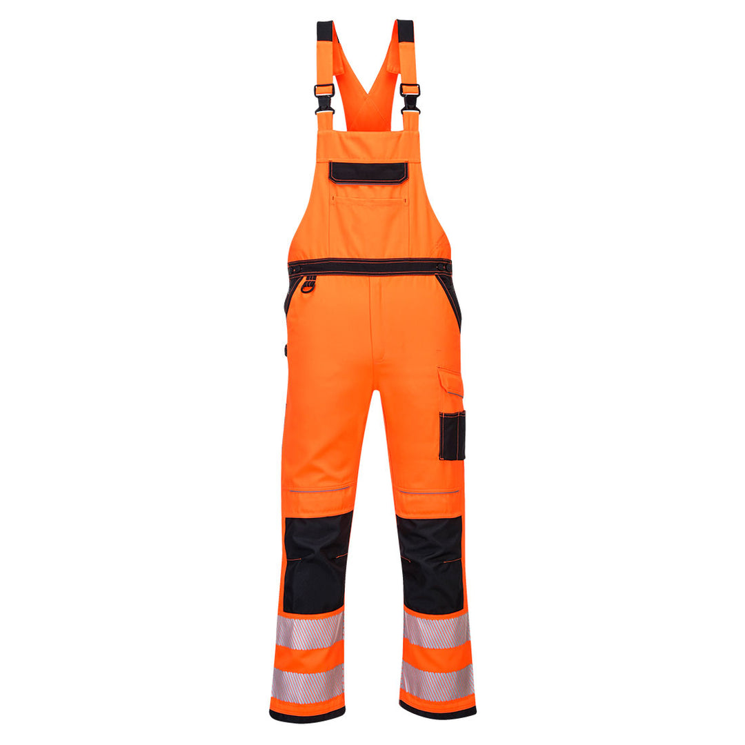 PW3 Hi Vis Bib & Brace - Portocaliu/Negru